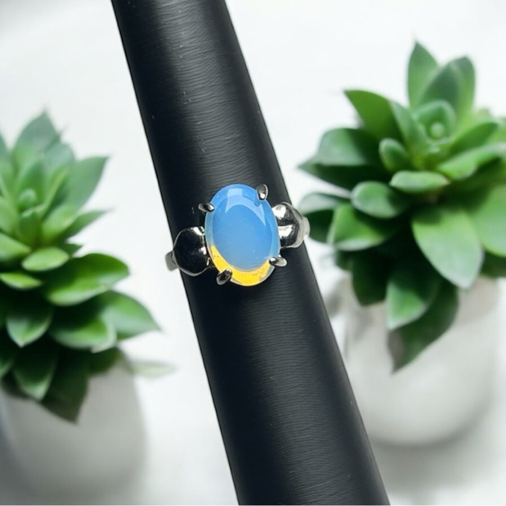 Blue Chalcedony Quartz Ring